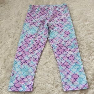 Girls Size L (10/12) Mermaid Capri Leggings
